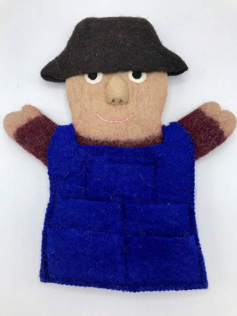 Old MacDonald Hand Puppet with 4 Animal Finger Puppets
