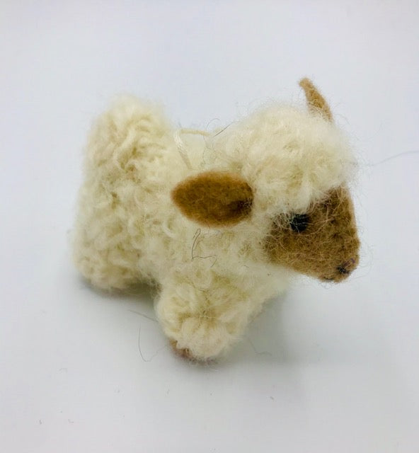 White Sheep Tan Face Ornament 219