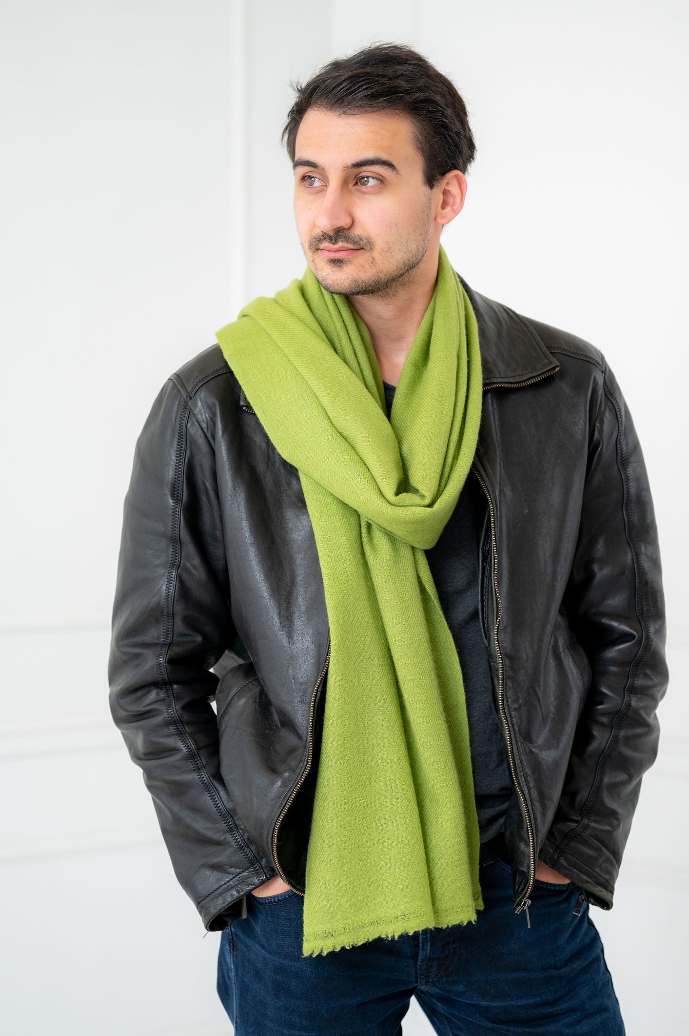 Pure Cashmere Light Green Scarves