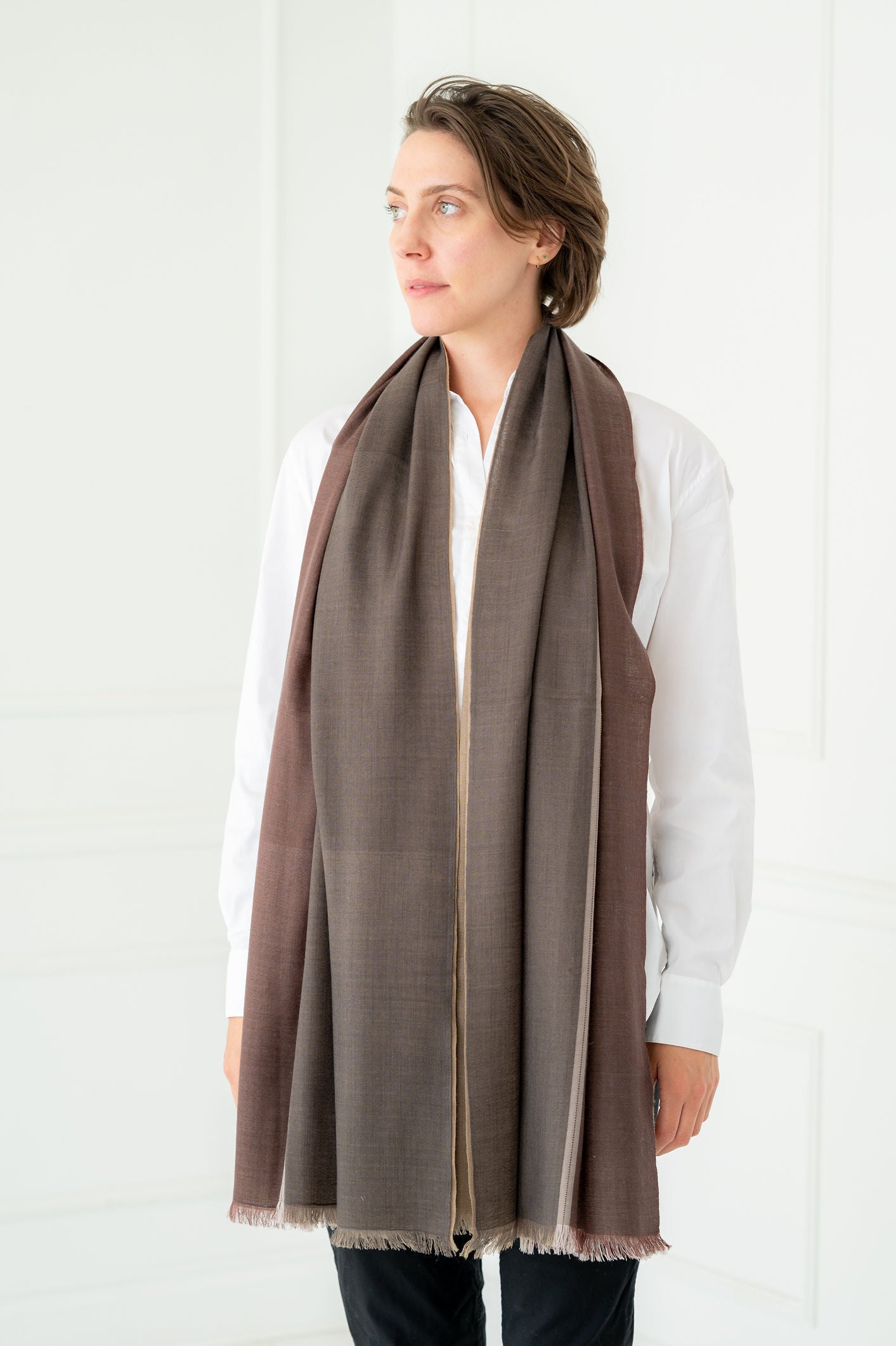 Pure Cashmere Square Design Scarves