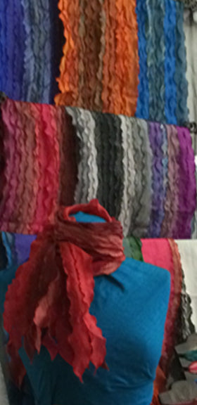 Talis Ruffled Silk Scarf