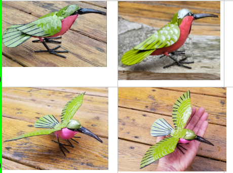 Green & Pink Hummingbird – Closed Wings