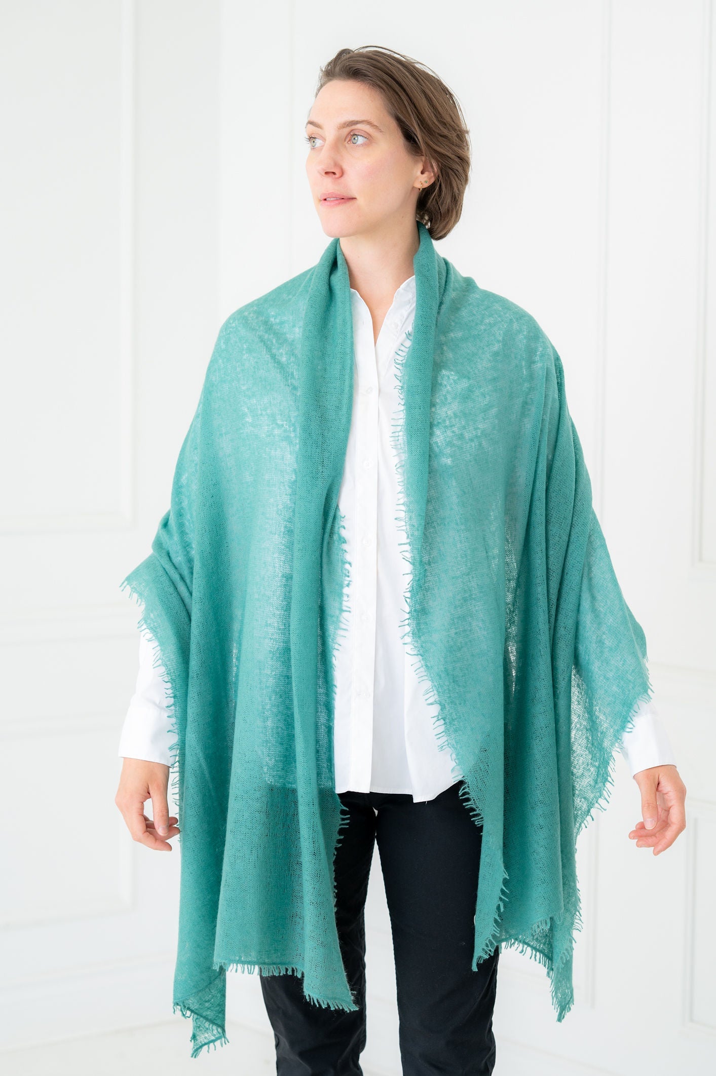 Pure Cashmere Robins Egg Felted Scarves