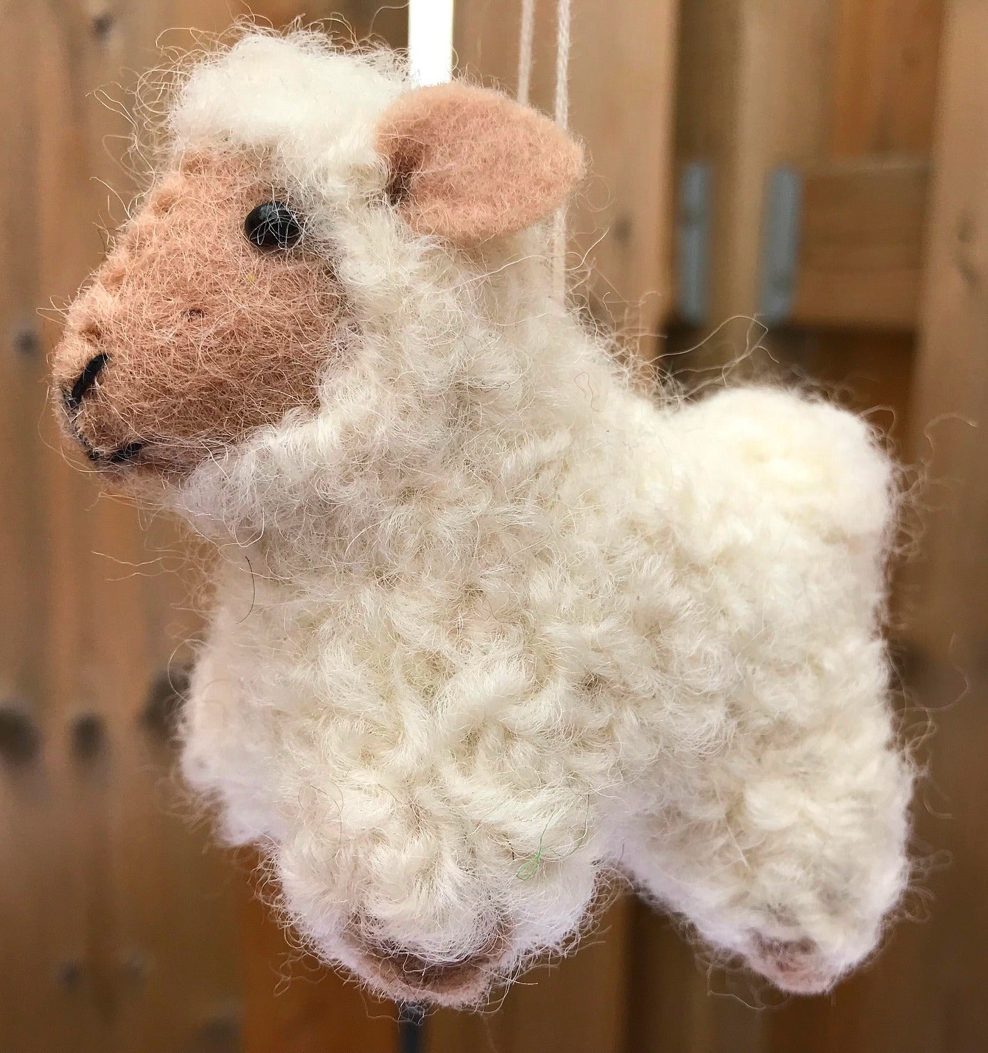 White Sheep Tan Face Ornament 219