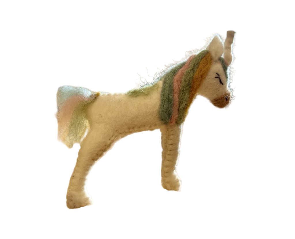 Unicorn Ornament (pink, blue and white)