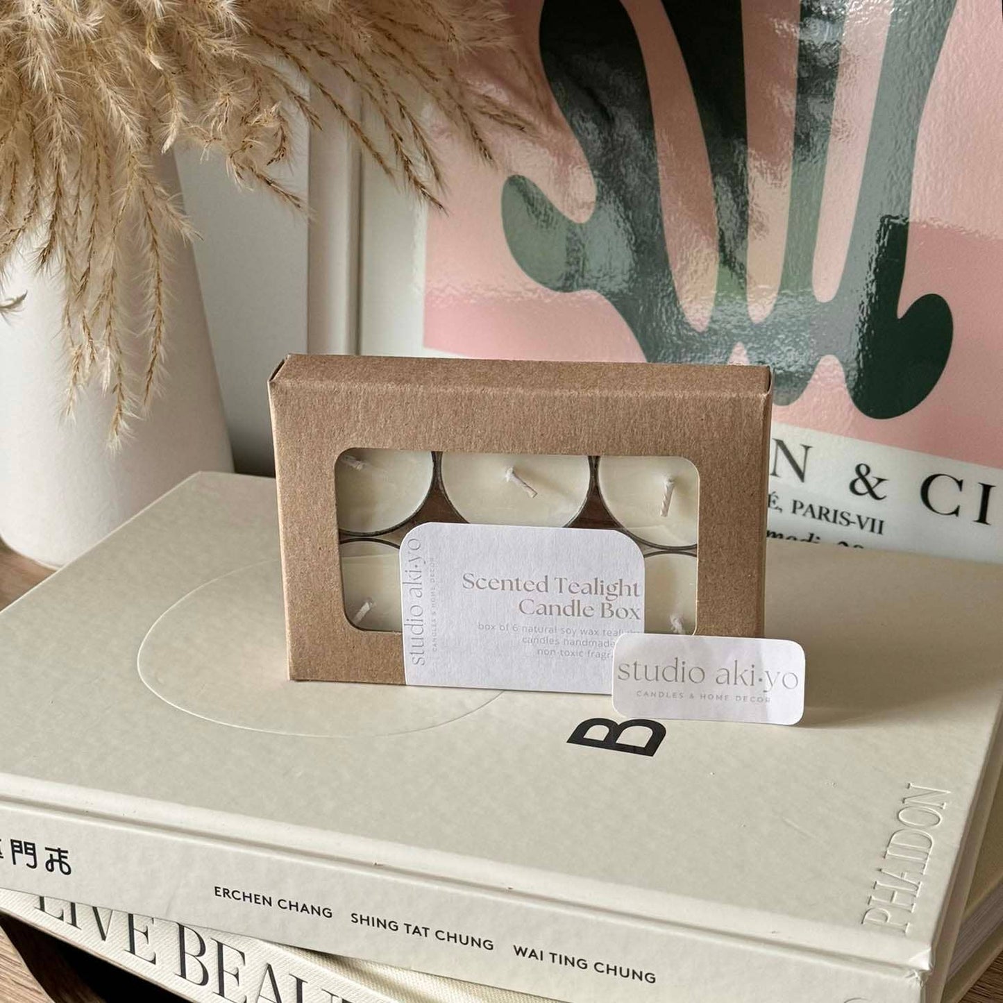 Rose + Peony | Scented Tea Light Soy Candle Box | Pack of 6: Box of six tealight