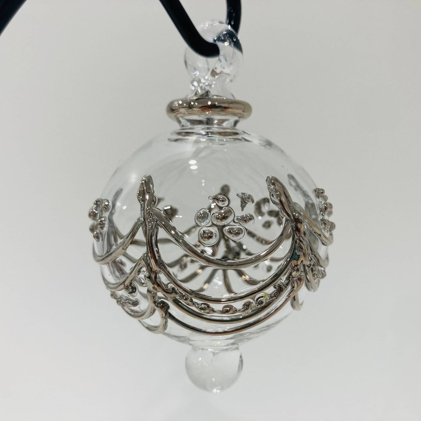 Blown Glass Small Ornament - Delicate Drapes: Gold