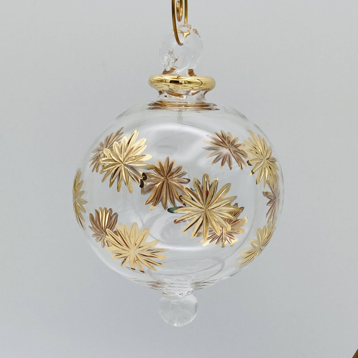 Blown Glass Small Ornament - Starry Sky: Silver