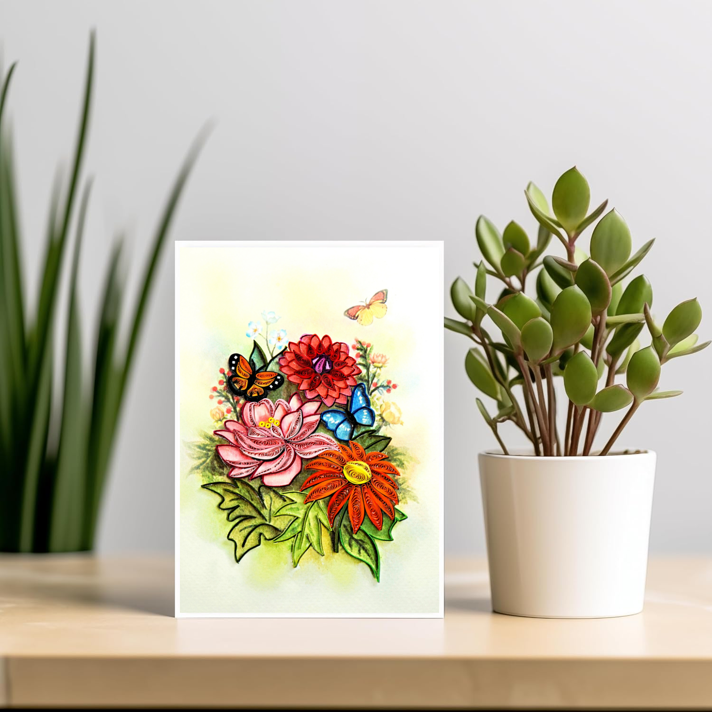 Mixed Flower Quilling Card , 5x7 inches Quilling Card