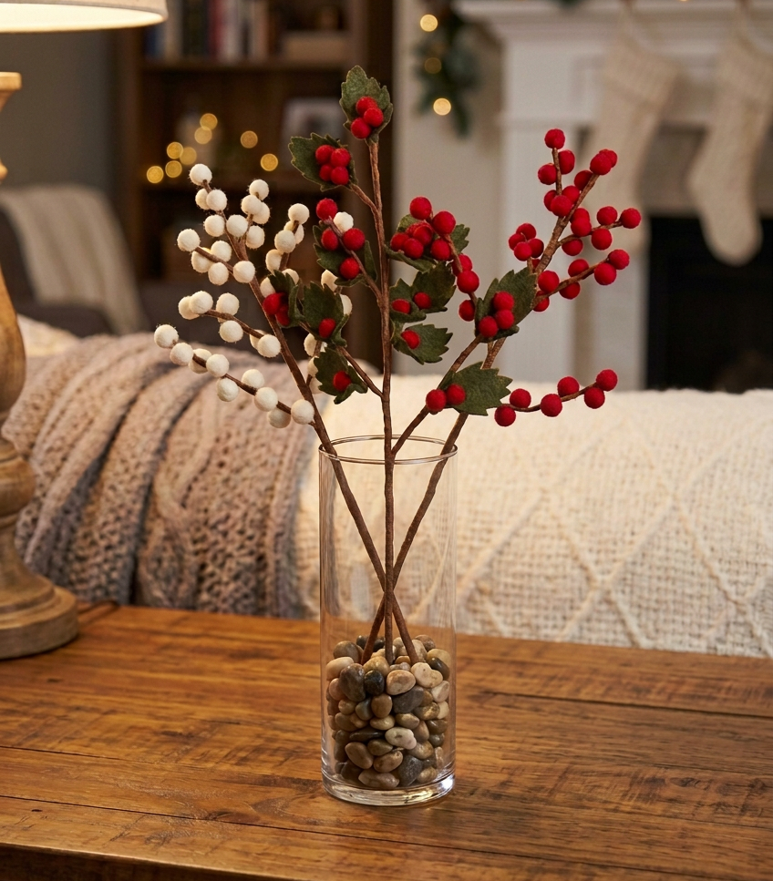 Single White Berry Branch