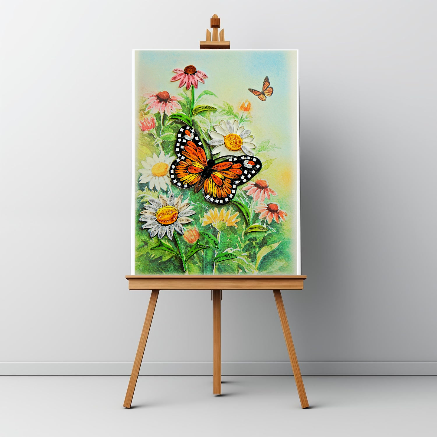 Monarch Butterfly quilling card , 5x7 inches Quilling card