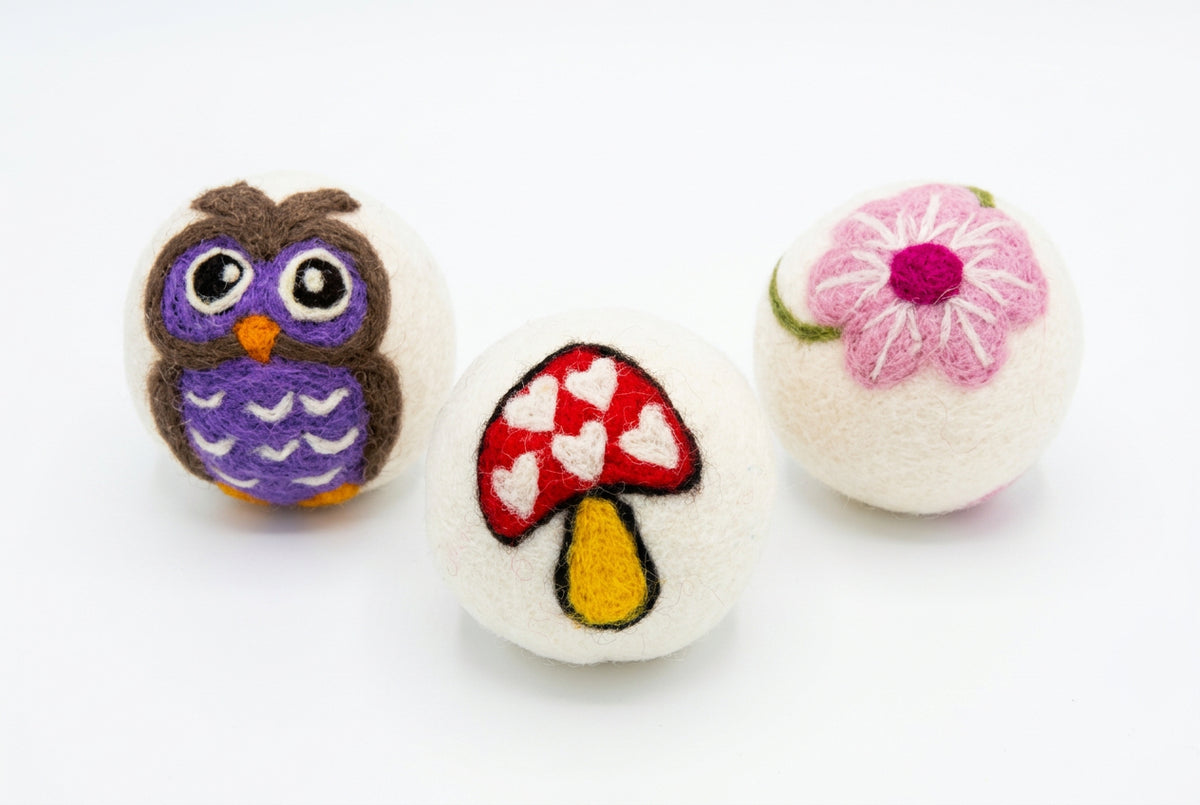 PINK FLOWER Eco Wool Dryer Ball