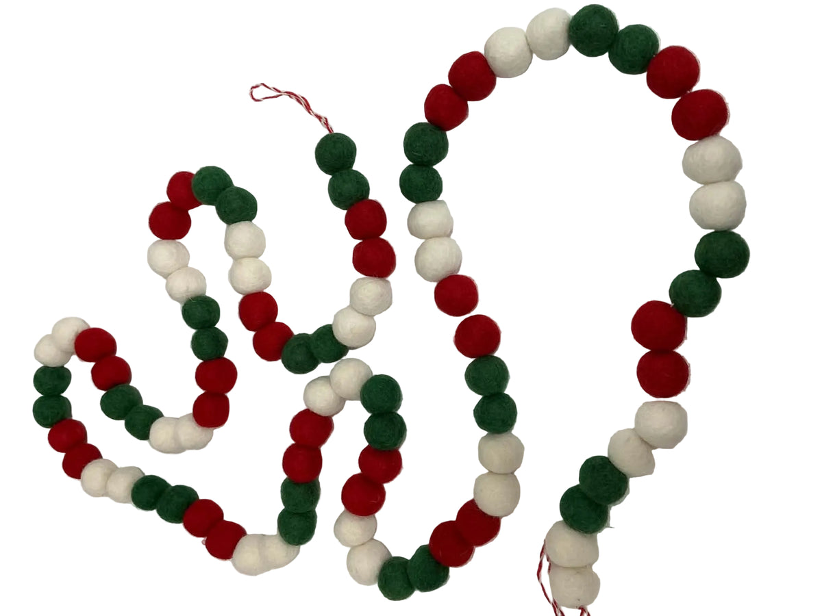 Holiday Red, White, Green Ball Garland