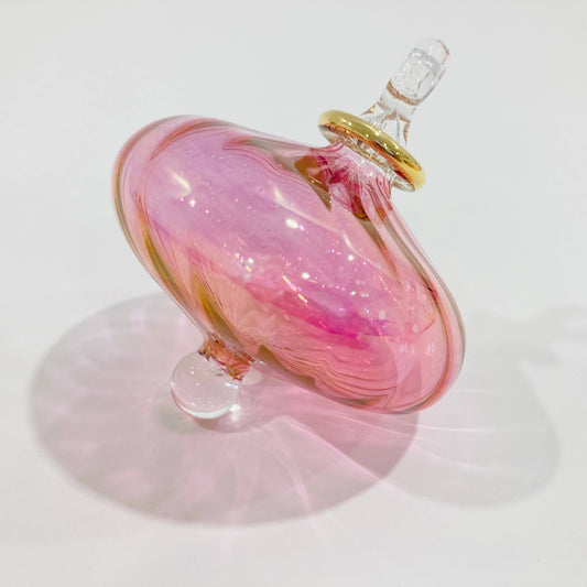 Blown Glass  - Toupie Wavy Pink