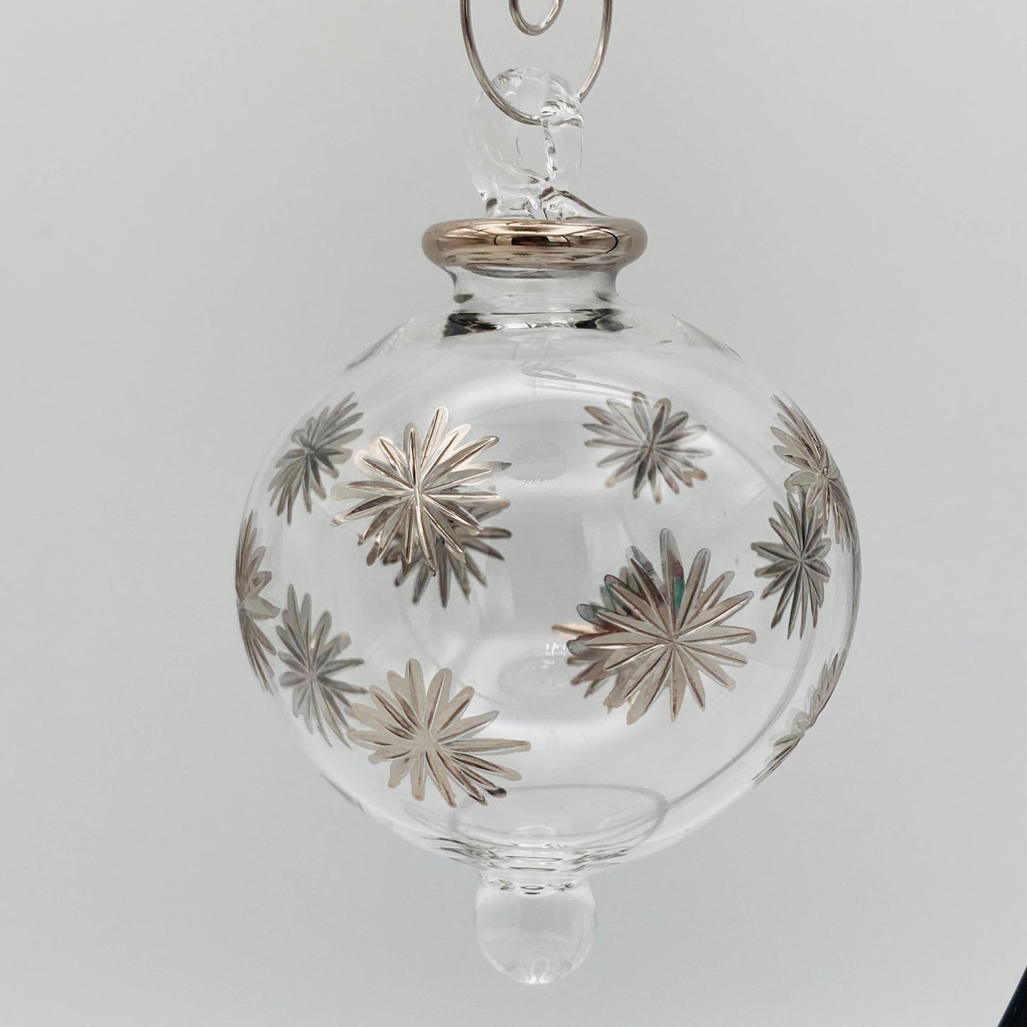 Blown Glass Small Ornament - Starry Sky: Green