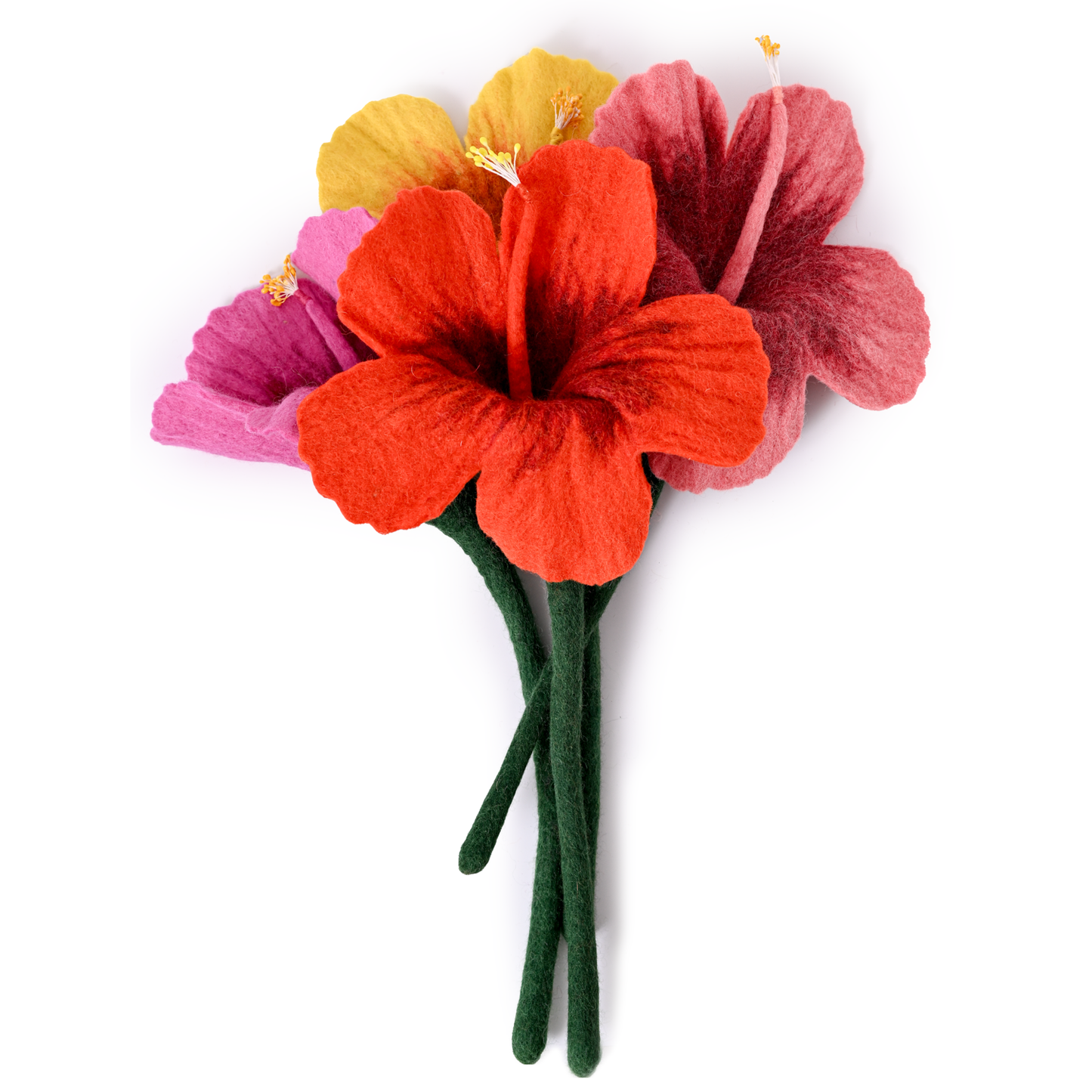 Felt Hibiscus Flower: Coral