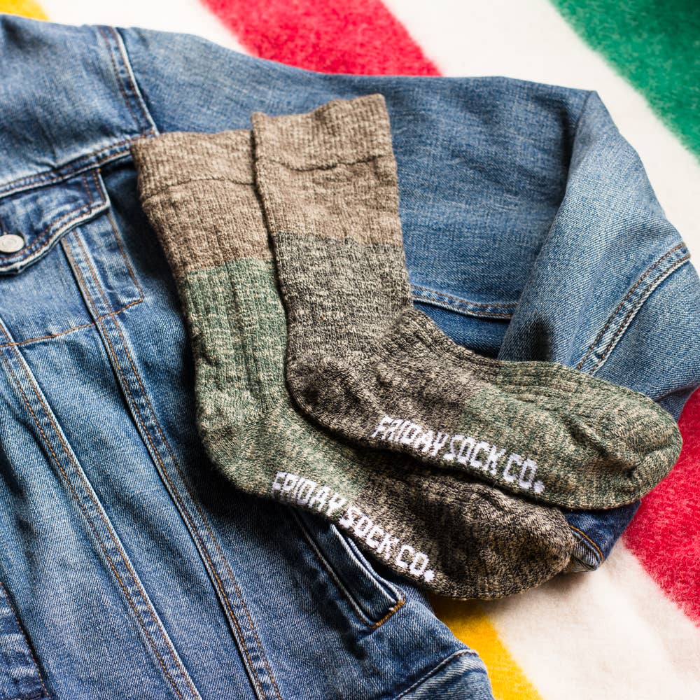 Men's Camp Socks | Fresh Pine | Mismatched Socks: Men's 7 - 12