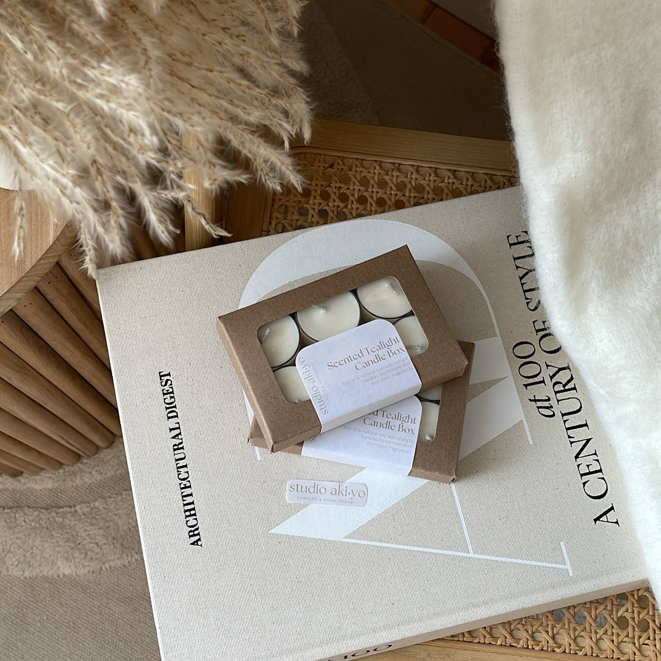 Rose + Peony | Scented Tea Light Soy Candle Box | Pack of 6: Box of six tealight