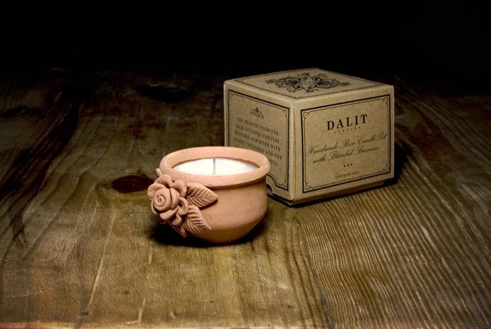 Handemade Terracotta Flower Candle