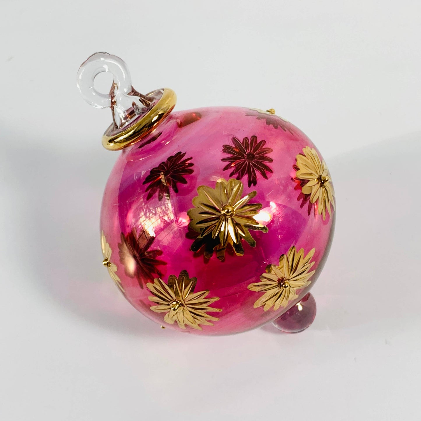Blown Glass Small Ornament - Starry Sky: Green