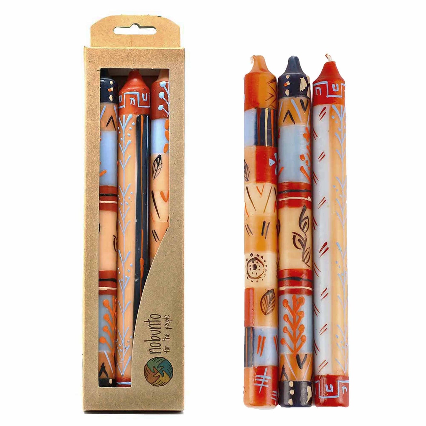 Hand Painted Dinner Candles Boxed Set - Uzushi Design