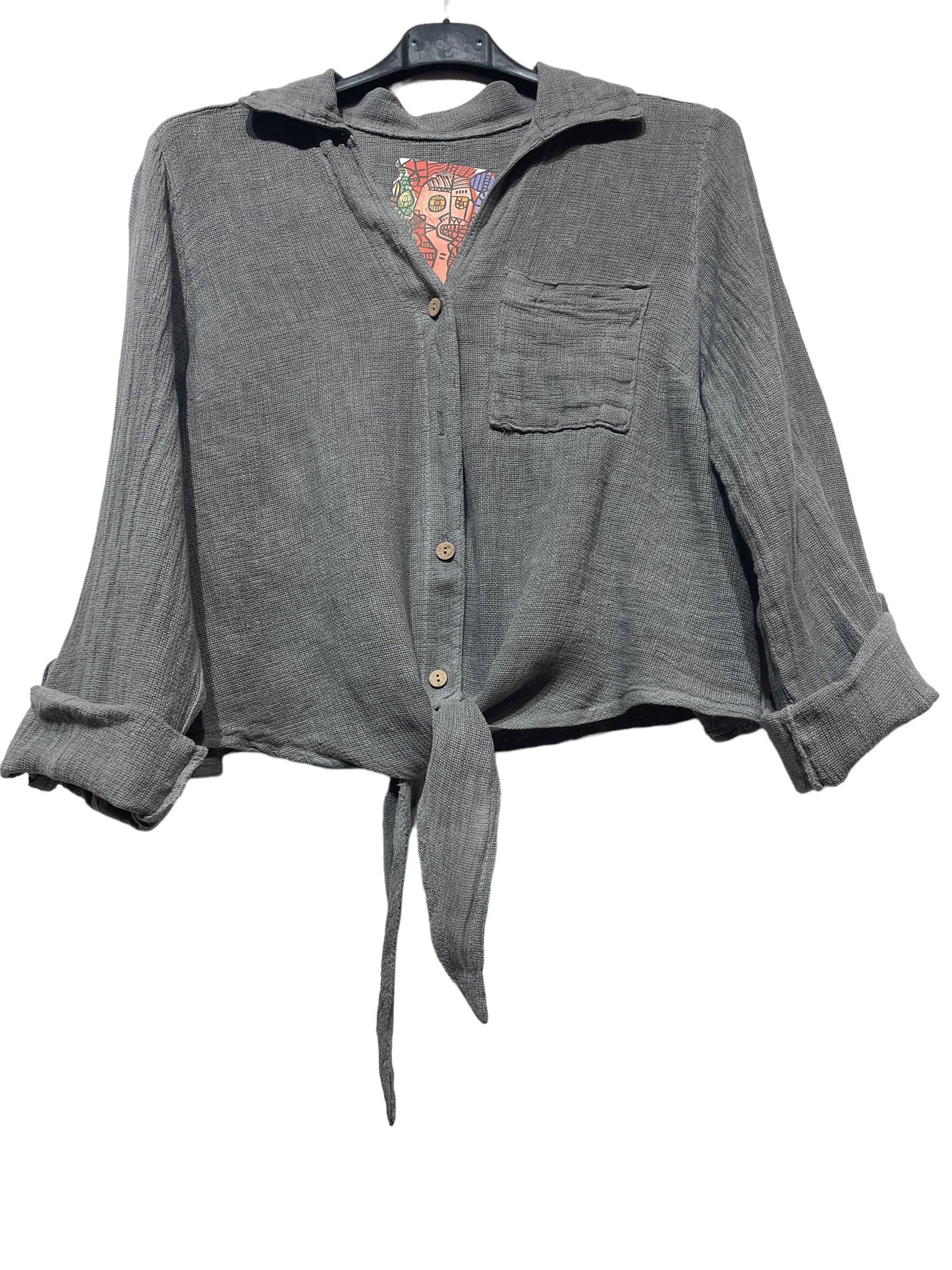 LINEN VEST 3025 MY VEST: DARK GREY