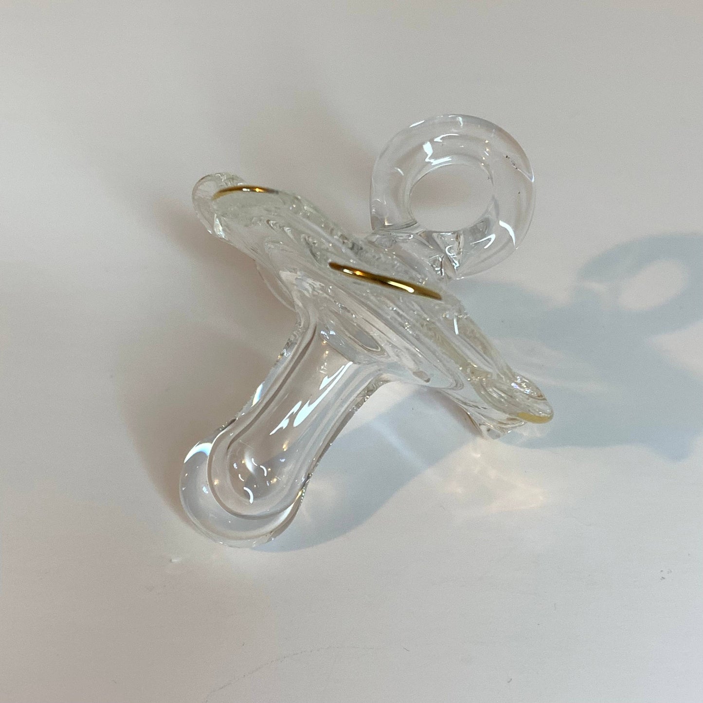 Blown Glass Ornament - Pacifier: Clear