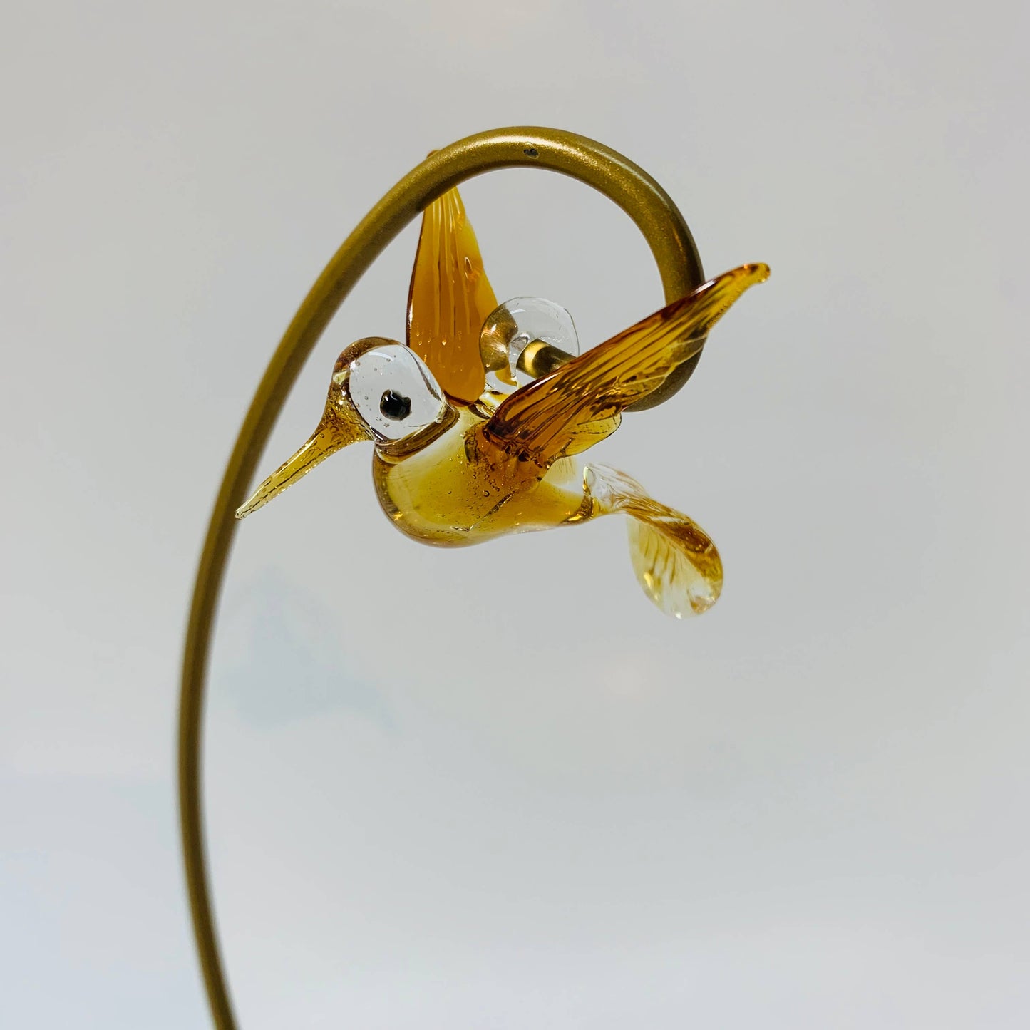 Blown Glass Ornament - Hummingbird Flying: Green