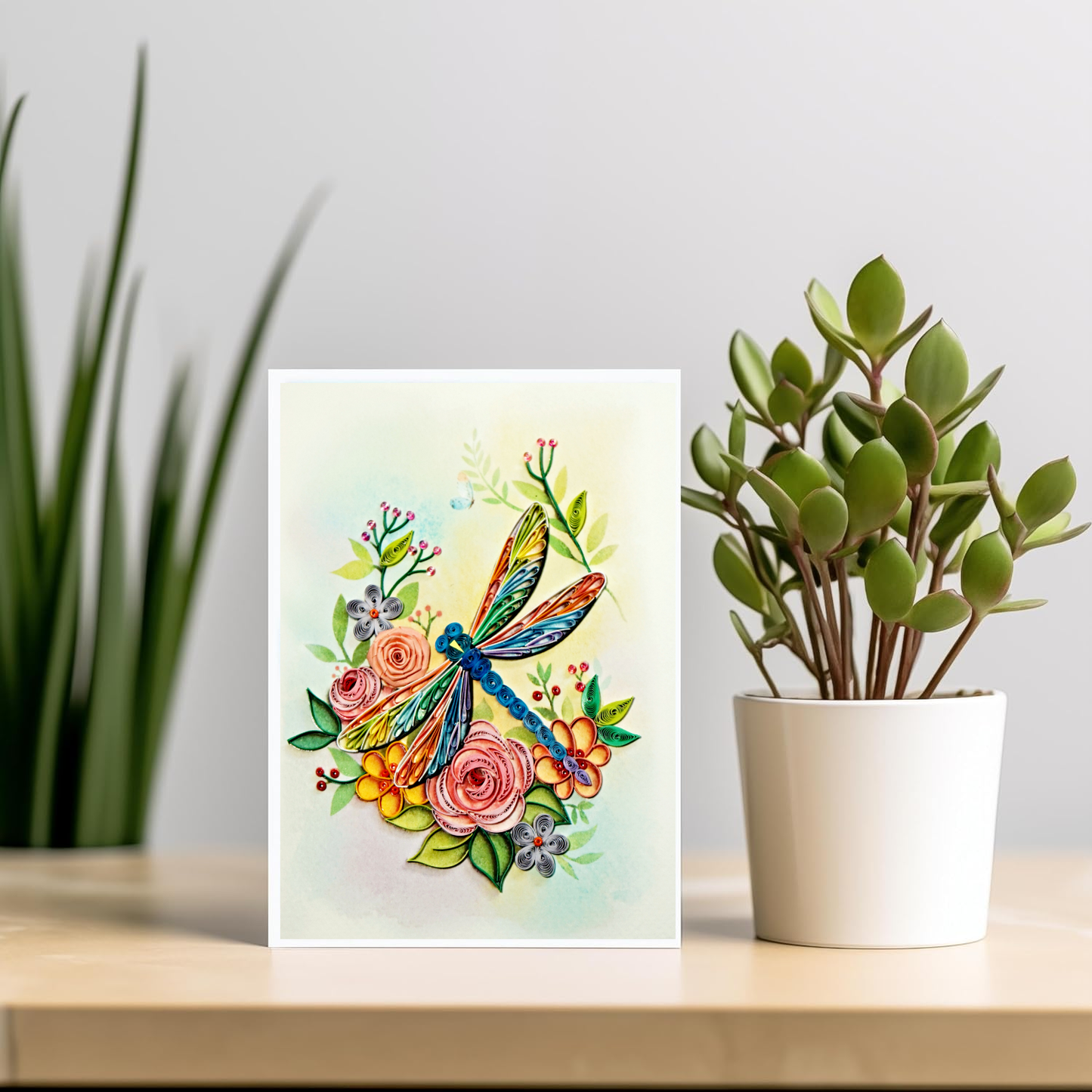 Dragonfly Quilling Card , 5x7 inches Quilling Card