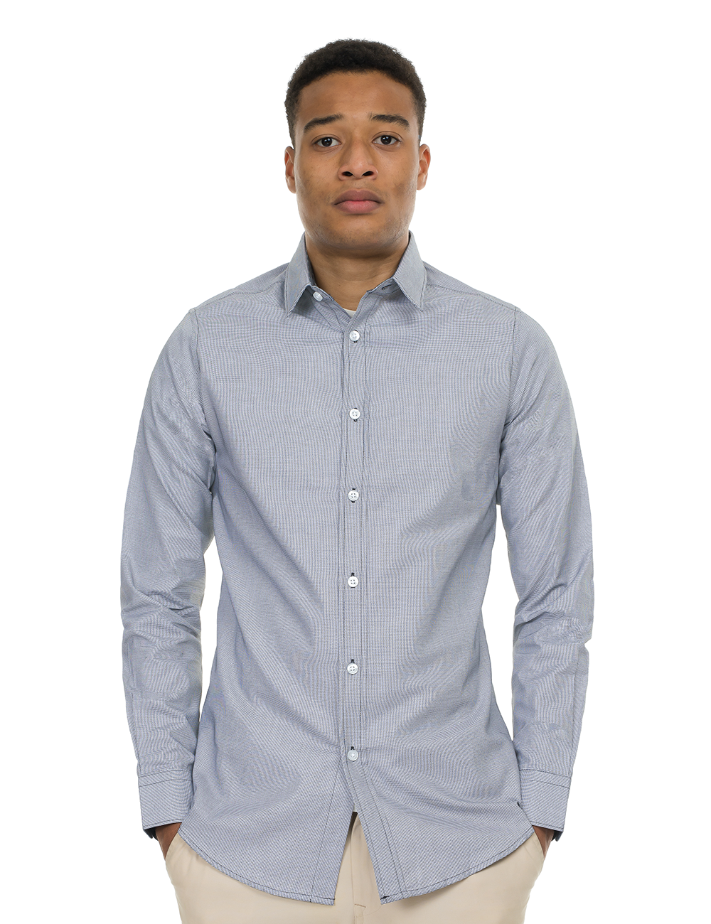 Grey Textured Button-Up Shirt for men, shop Toronto, luxury men’s shirts