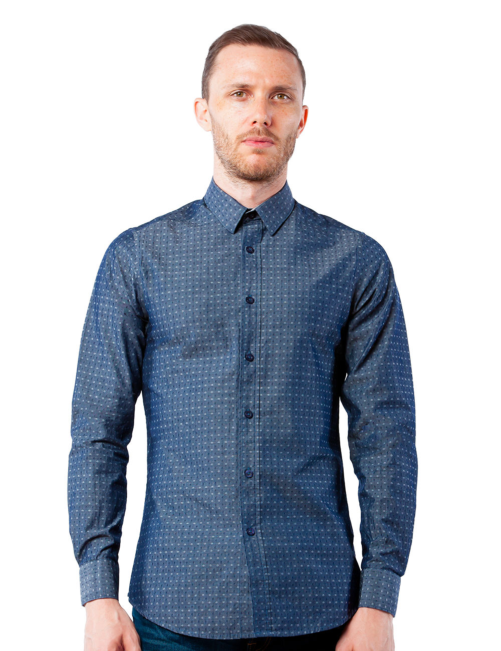 Gunmetal Dotted Dress Shirt