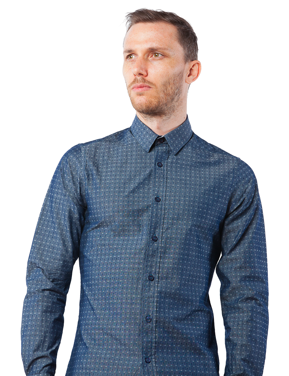 Gunmetal Dotted Dress Shirt
