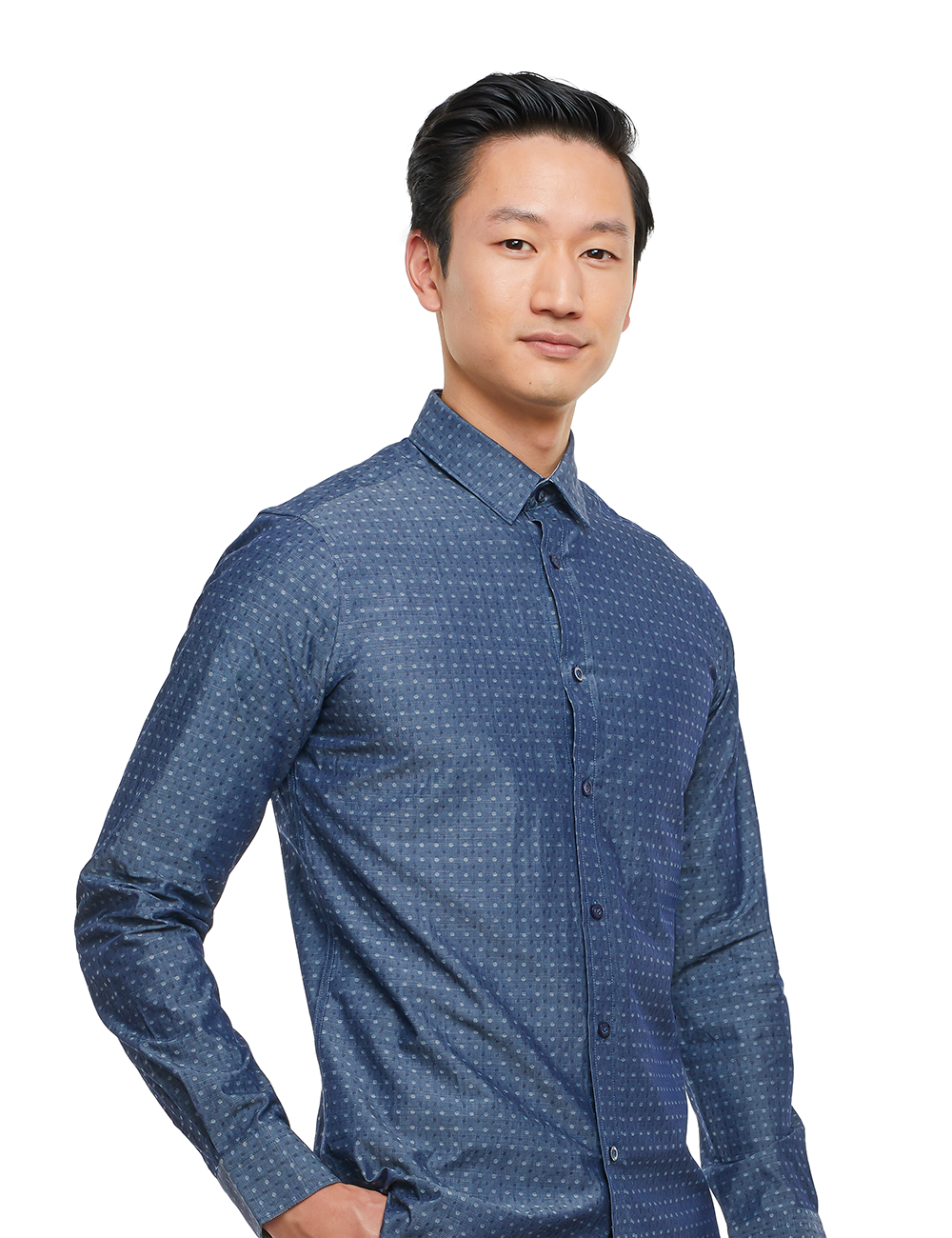 Gunmetal Dotted Dress Shirt