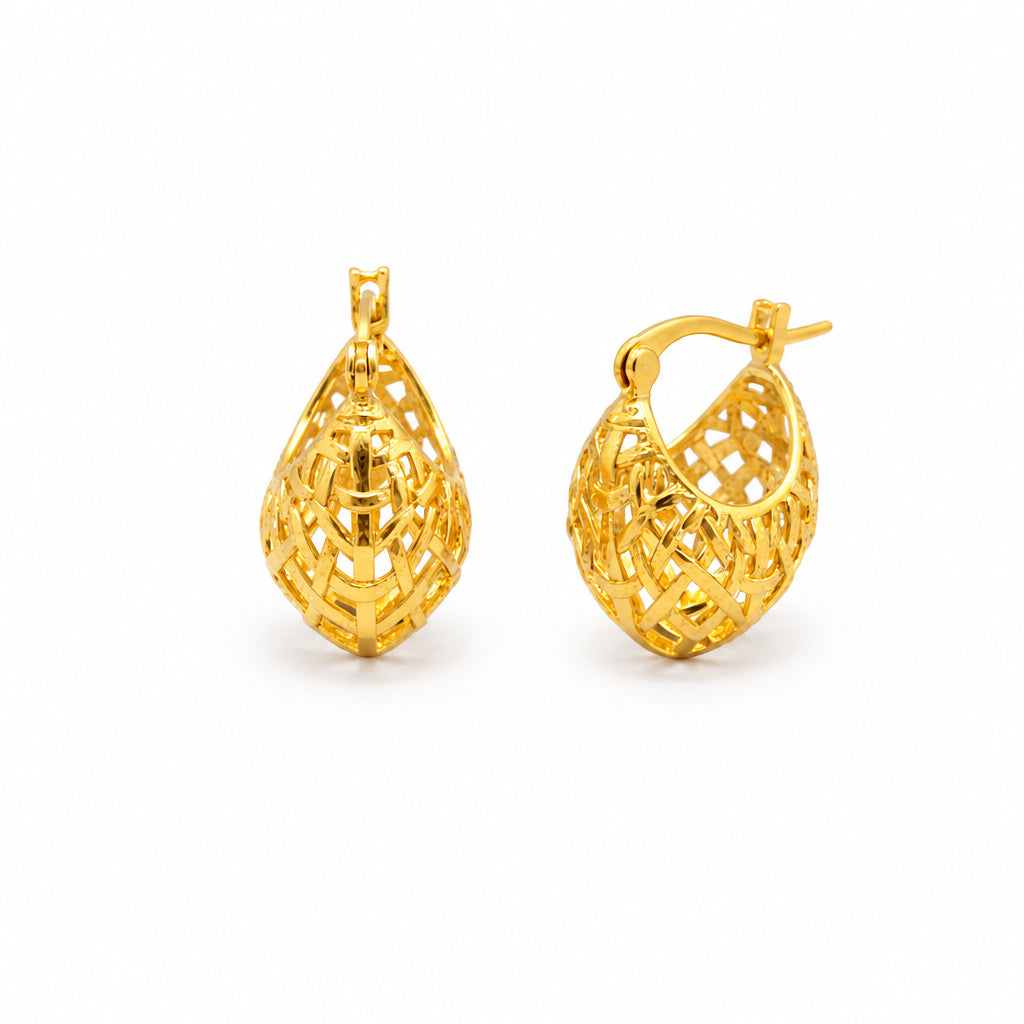 Open Weave Brass Earrings