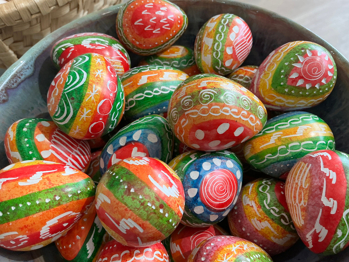 Easter eggs made from stone
