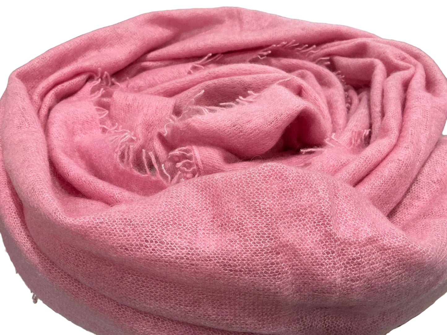 Boutique Hand Woven 100% Pure Cashmere Shawl Bubble Gum Pink