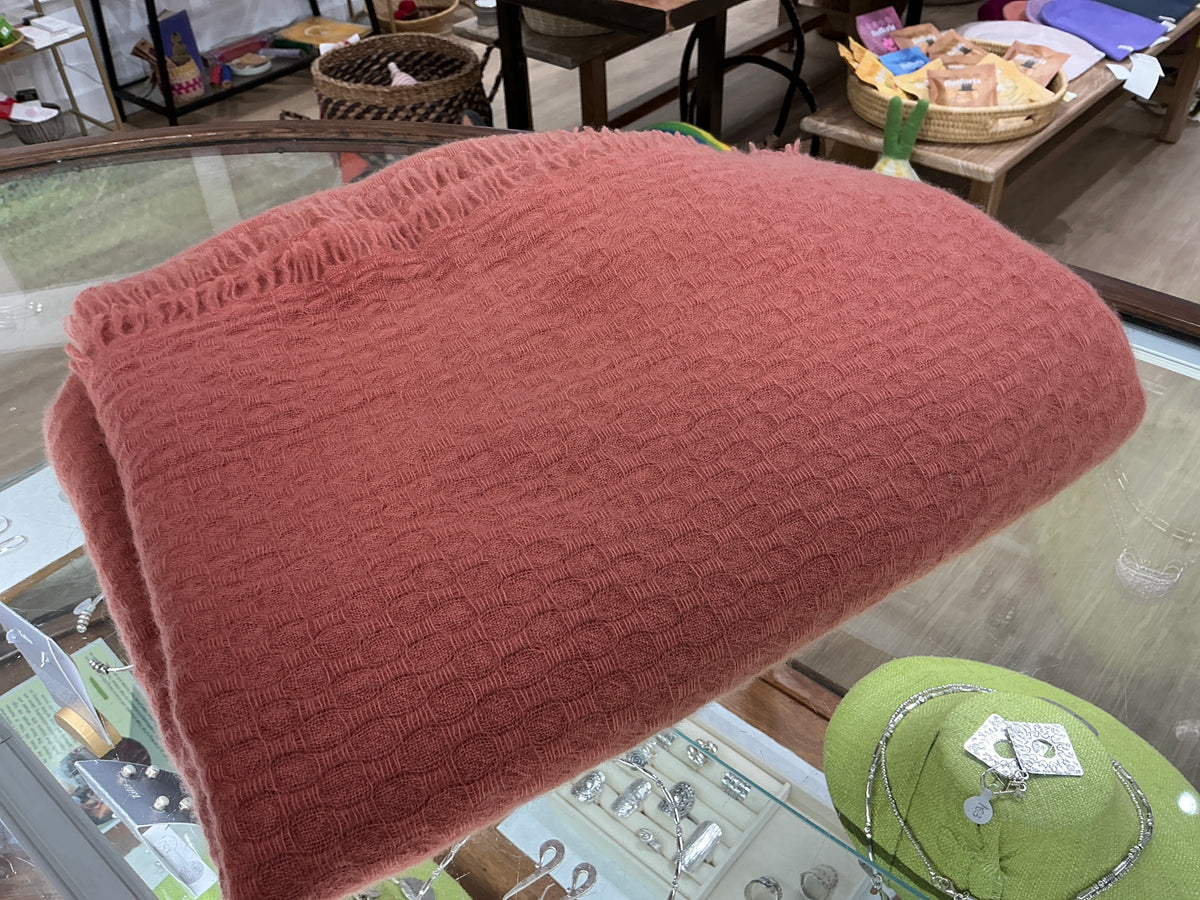 Pure Pashmina Coral Shawl Throw Blanket
