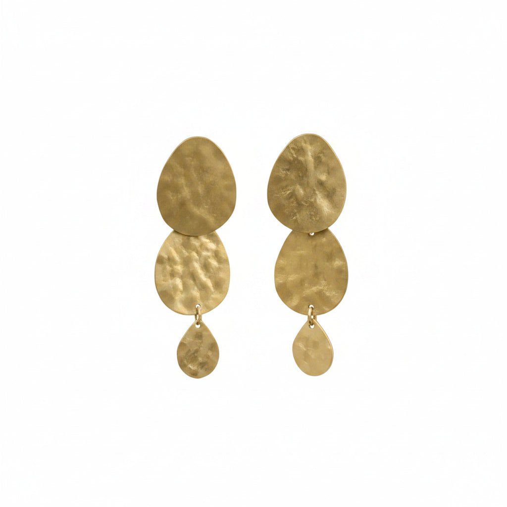 Brass 3 tier drop earring