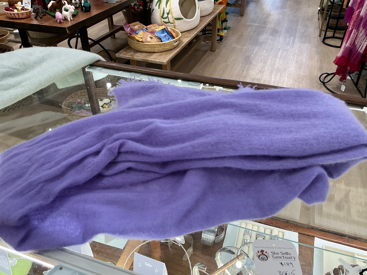 Pure Cashmere Dark Lavender Felted Scarf