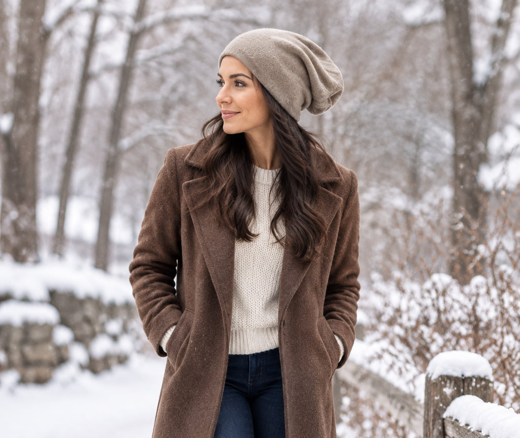 100% Pure Cashmere Hat Beige