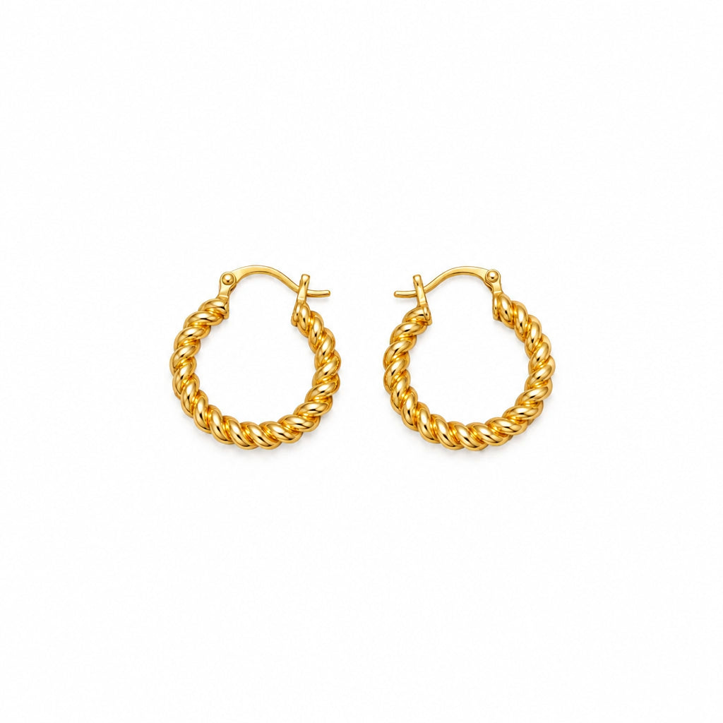 Twisted hoop design brass earring