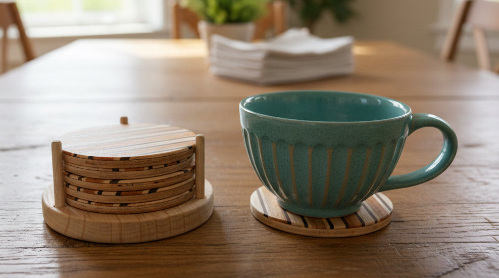 Set of 6 Wood Coasters - FairTrade Nepal