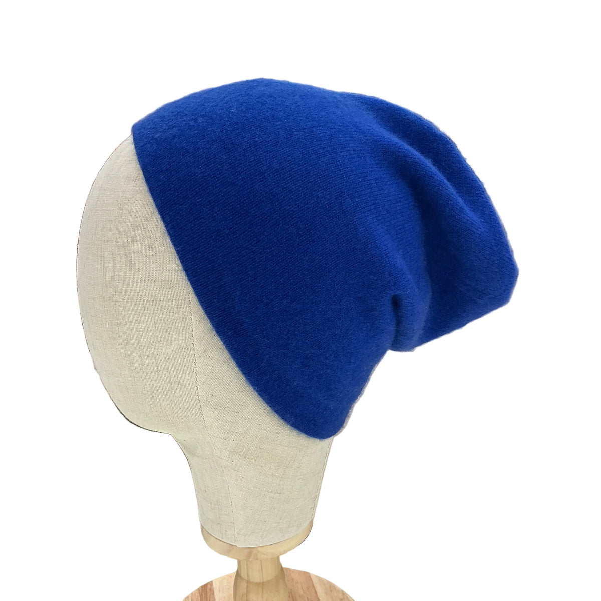 100% Pure Cashmere Hat Bright Cobalt Blue