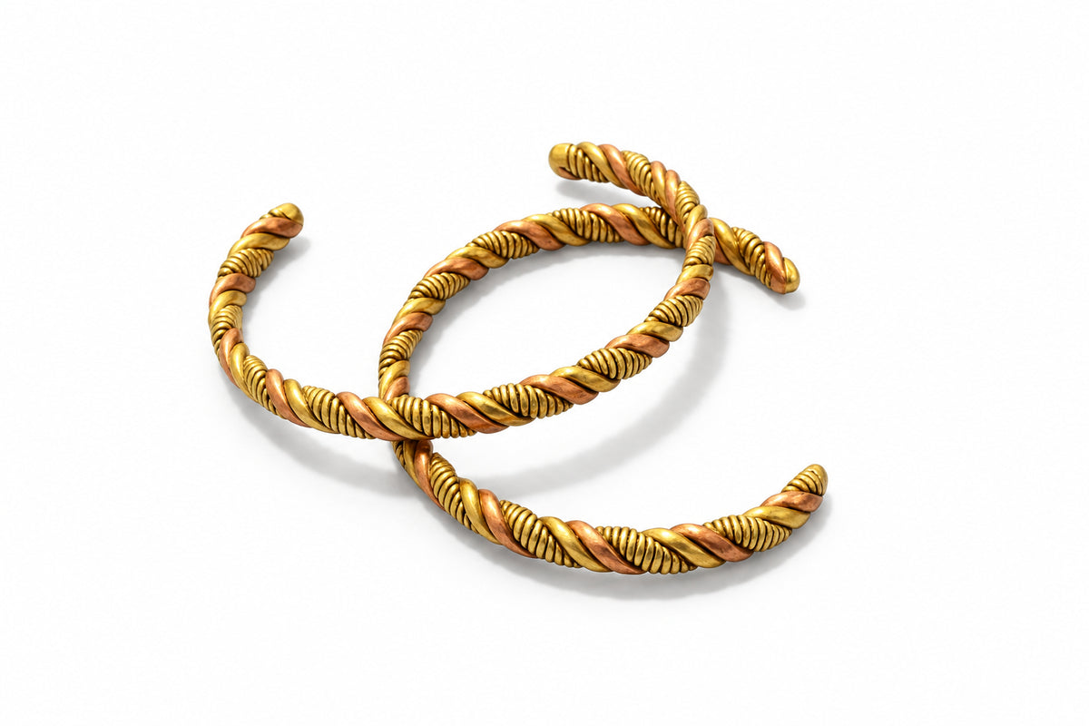 Bracelet copper and brass twisted