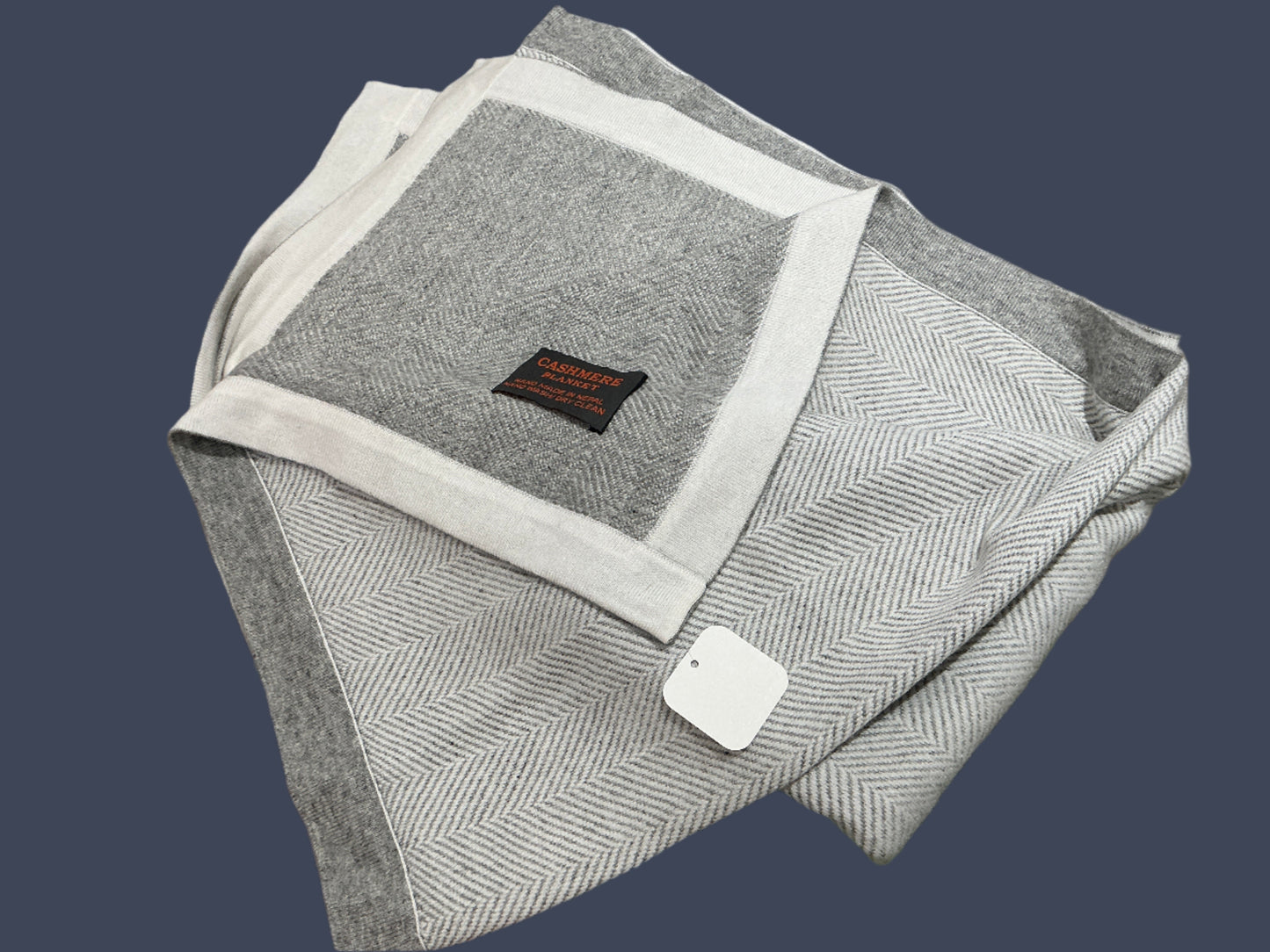 Reversible cashmere blanket - dove grey