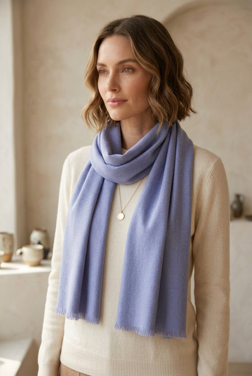 100% Cashmere scarf - lilac