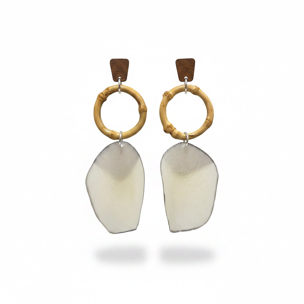 Arapima bamboo drop earrings