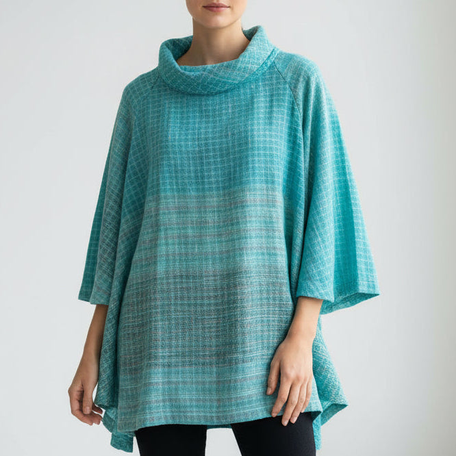 Woven Cotton Butterfly Tunic Aqua