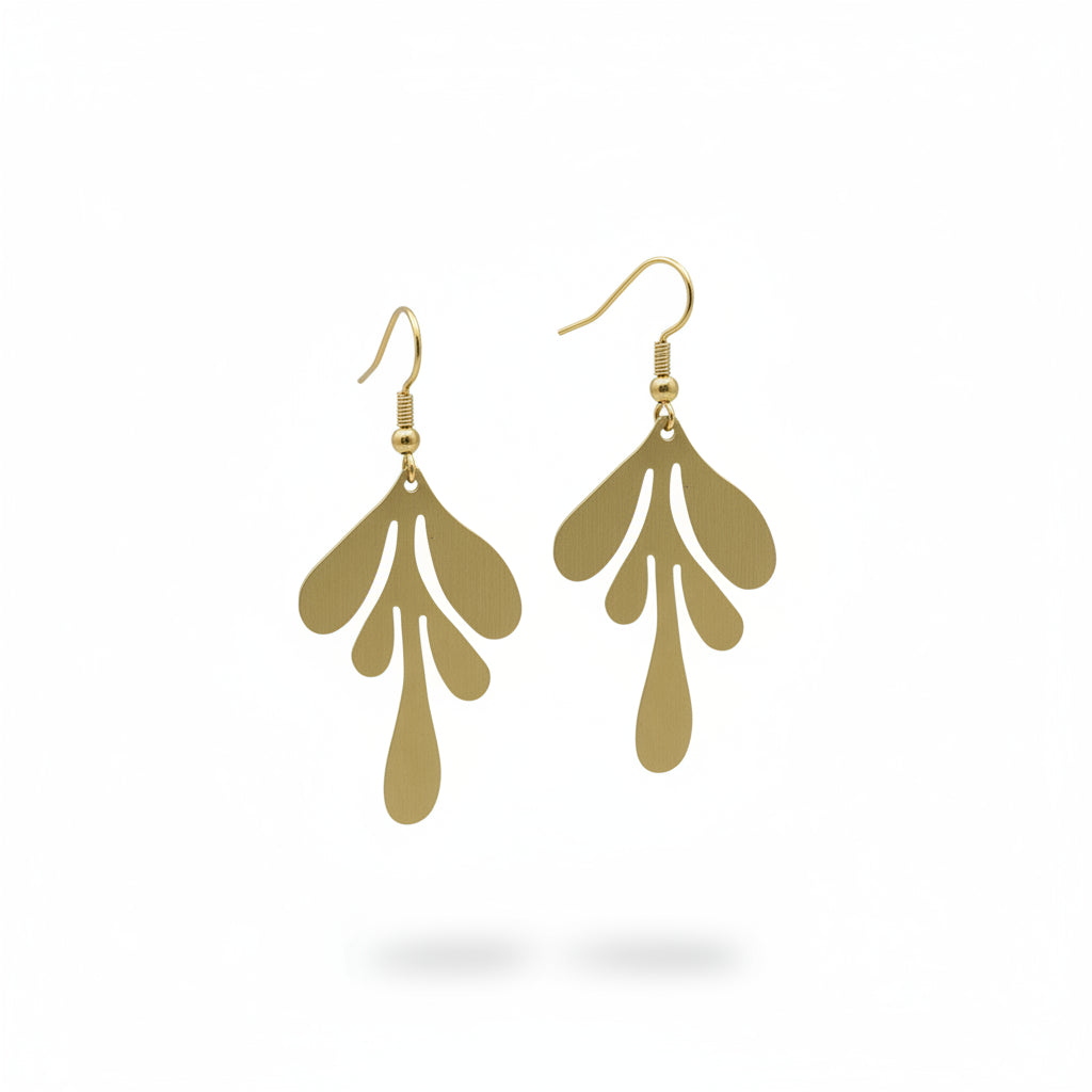 Fern drop earring