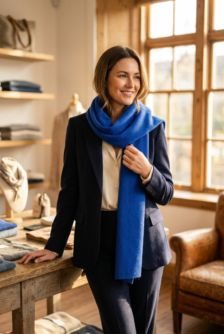 Cobalt blue shawl